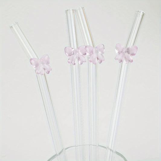 Bow - Glas Trinkhalm Set
