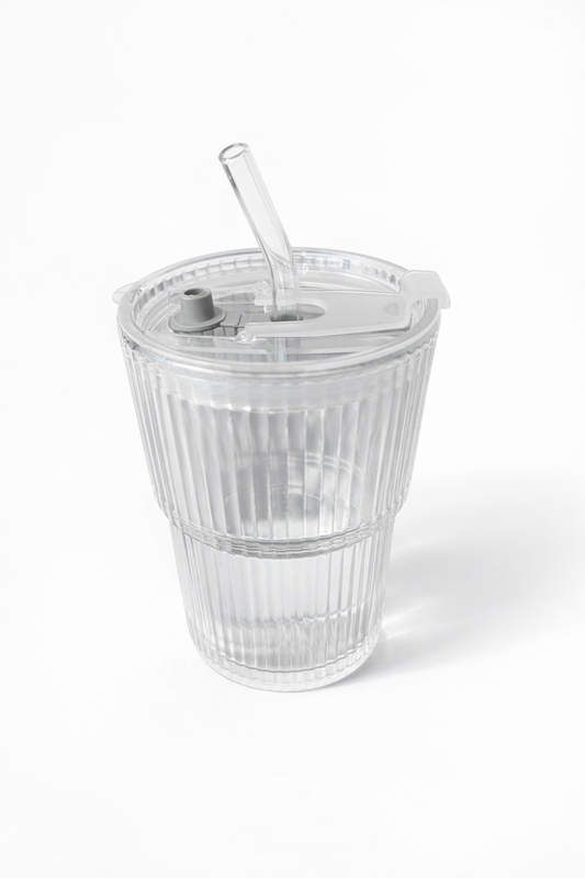Tumbler - Glas mit Strohhalm