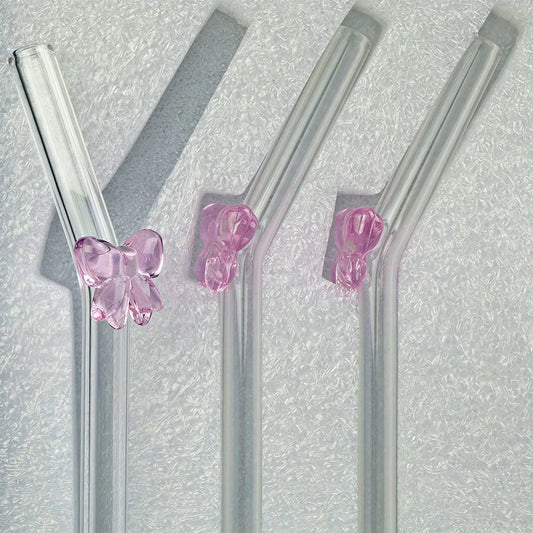 Bow - Glas Trinkhalm Set